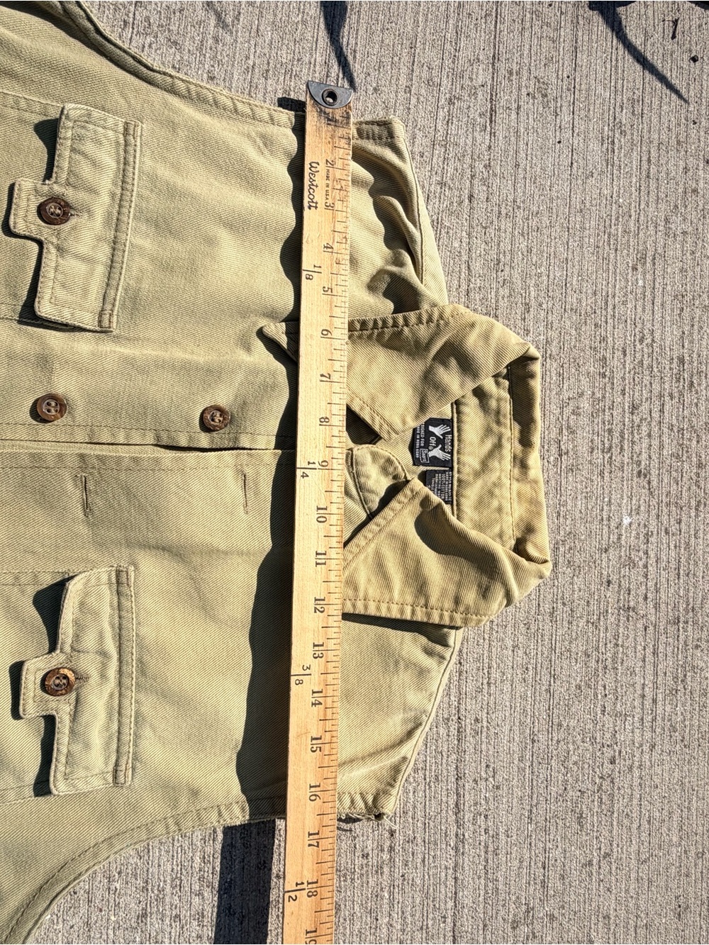 Vintage SEARS “hands off” tan vest size S made I. Hong Kong quality - Picture 15 of 16